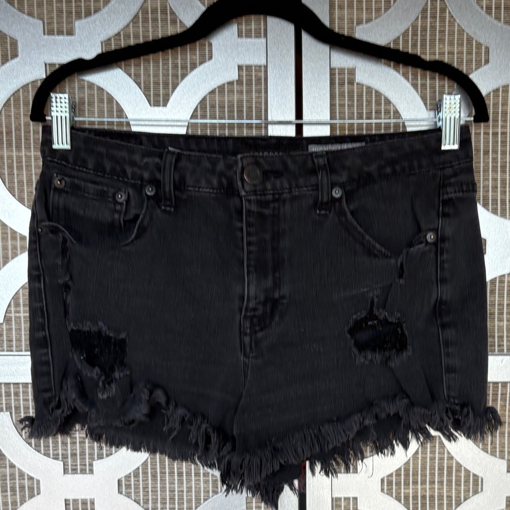 Aeropostale Distressed Black Jean Shorts